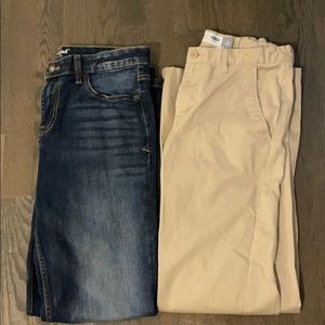 Old Navy Khaki Pants and Cat and Jack Jeans